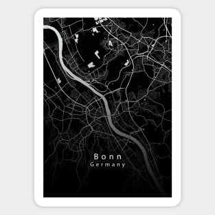 Bonn Germany City Map dark Sticker